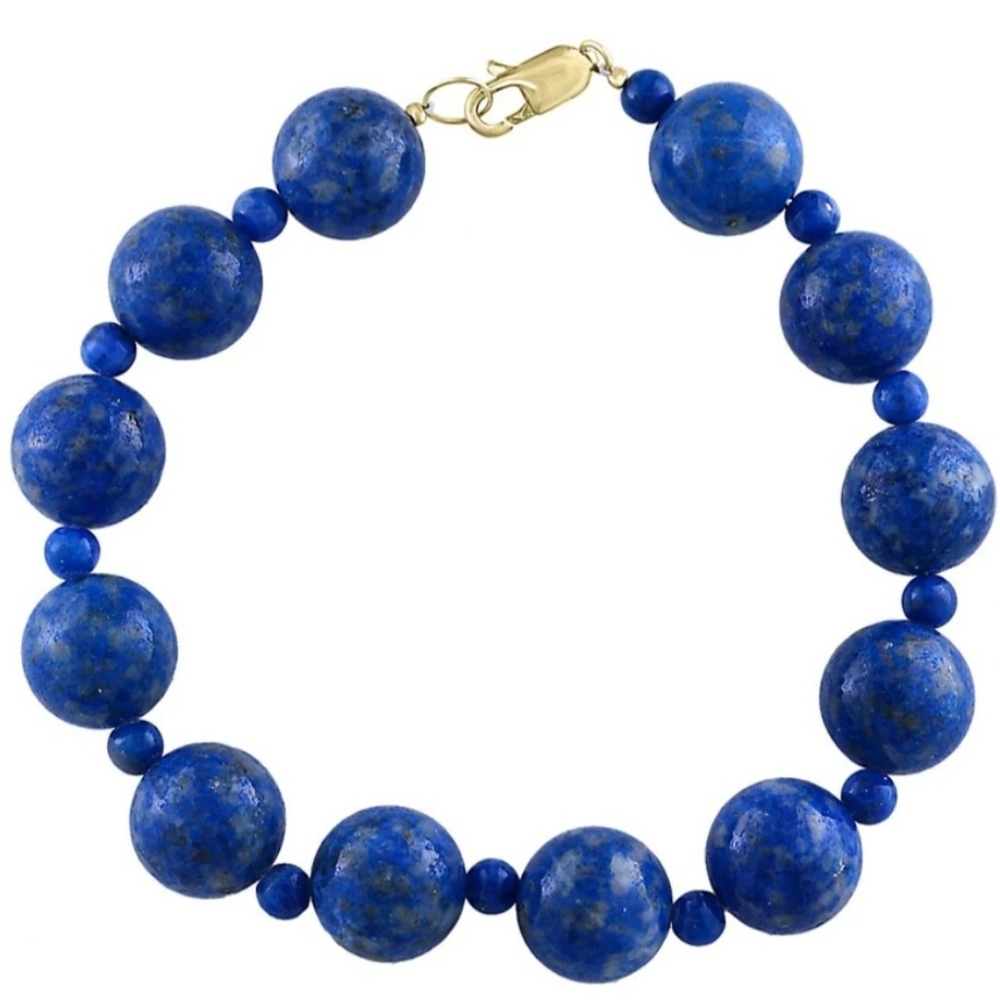 14K Yellow Gold Lapis Lazuli Bracelet